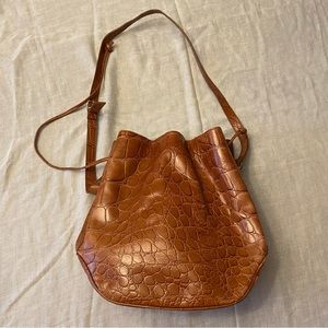 Saks Fifth Avenue Brown Leather Shoulder Bag